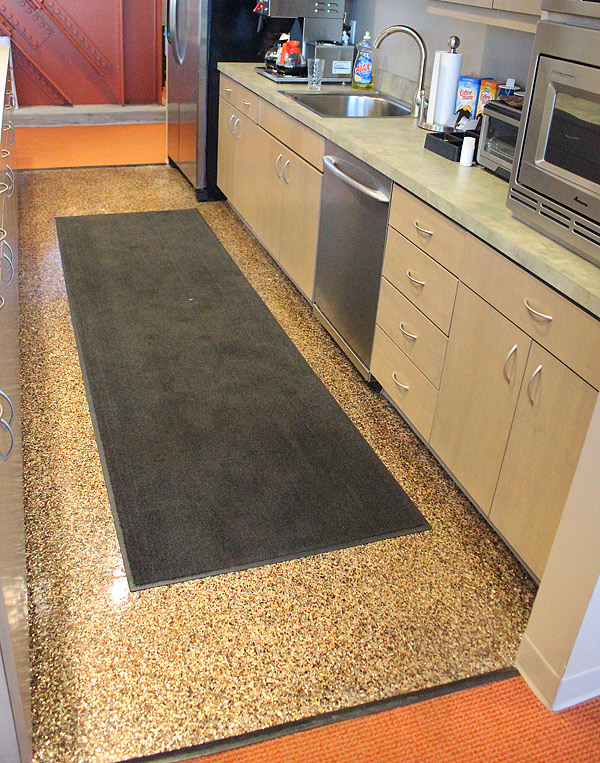 The coated kitchen floor at the corporate headquarters of Lamar ...