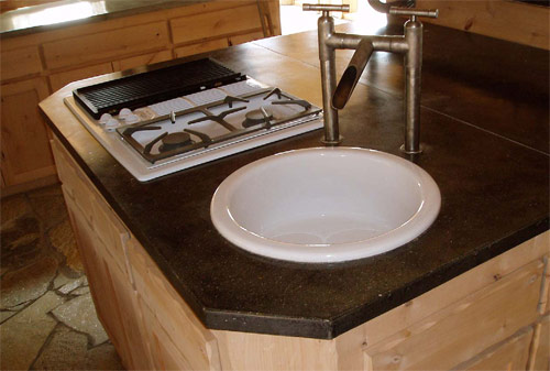 Roughly 75 percent of Lloyd's business is residential, and much of it involves countertops. He's also done commercial work, mostly flooring, for restaurants, offices and sushi bars.