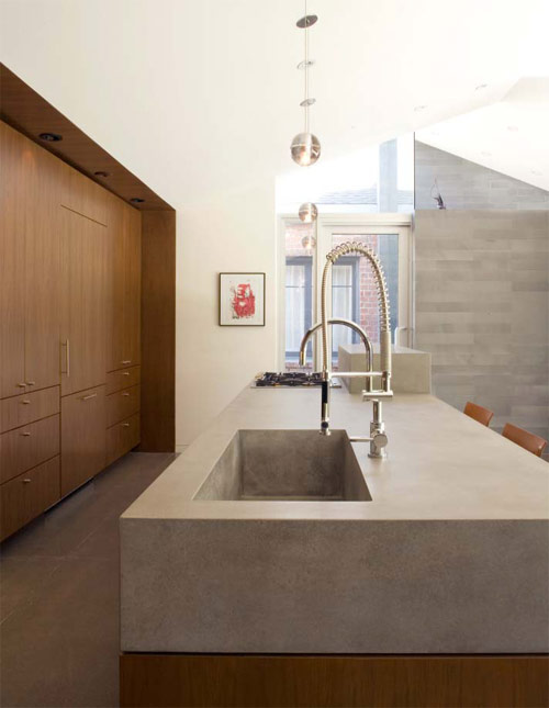 URBAN Concrete Design created this clean modern kitchen countertop design.