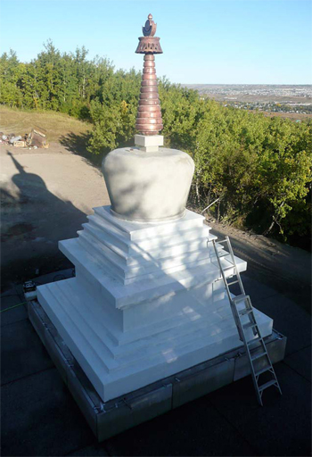 A concrete stupa - Photos courtesy of Renaissance Concrete Design - A stupa is one of the most venerable icons in Buddhism. It's a structure steeped in symbolism, and building or maintaining one is said to bring a person close to enlightenment.