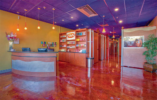 The iTan tanning studio in Norwalk, Conn., is one of many recent epoxy coating projects that stand out.
