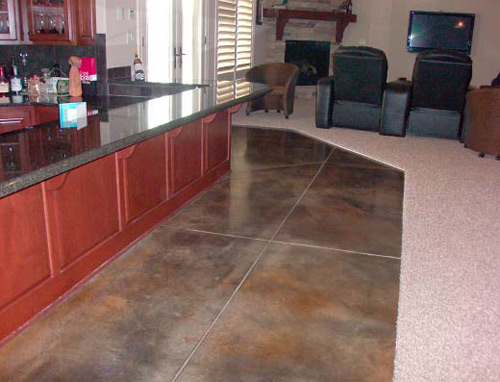 Hotel breakfast bar towers over stained concrete