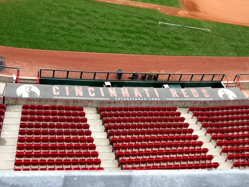 Dugout roof of the Cincinnati Reds.