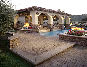 Outdoor patio that is covered by a gazebo.