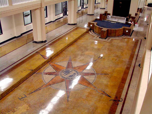 Century Old Elegantly Colored Polished Concrete Surfaces