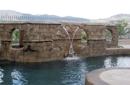 Roman aqueduct decorative concrete project