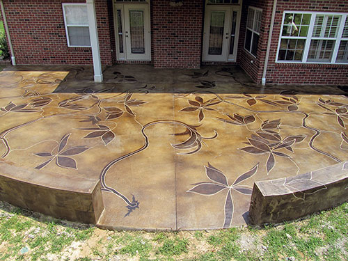 Stained Concrete Patio Patterns Home, Acid Stained Concrete Patio Pictures